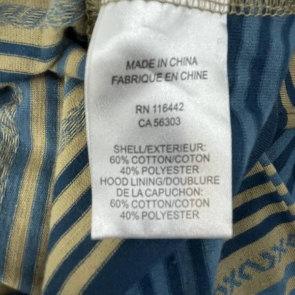 Dravus Hoodie Mens Medium Blue Tan Navajo Tribal Aztec Pattern Drawstring - Picture 5 of 7